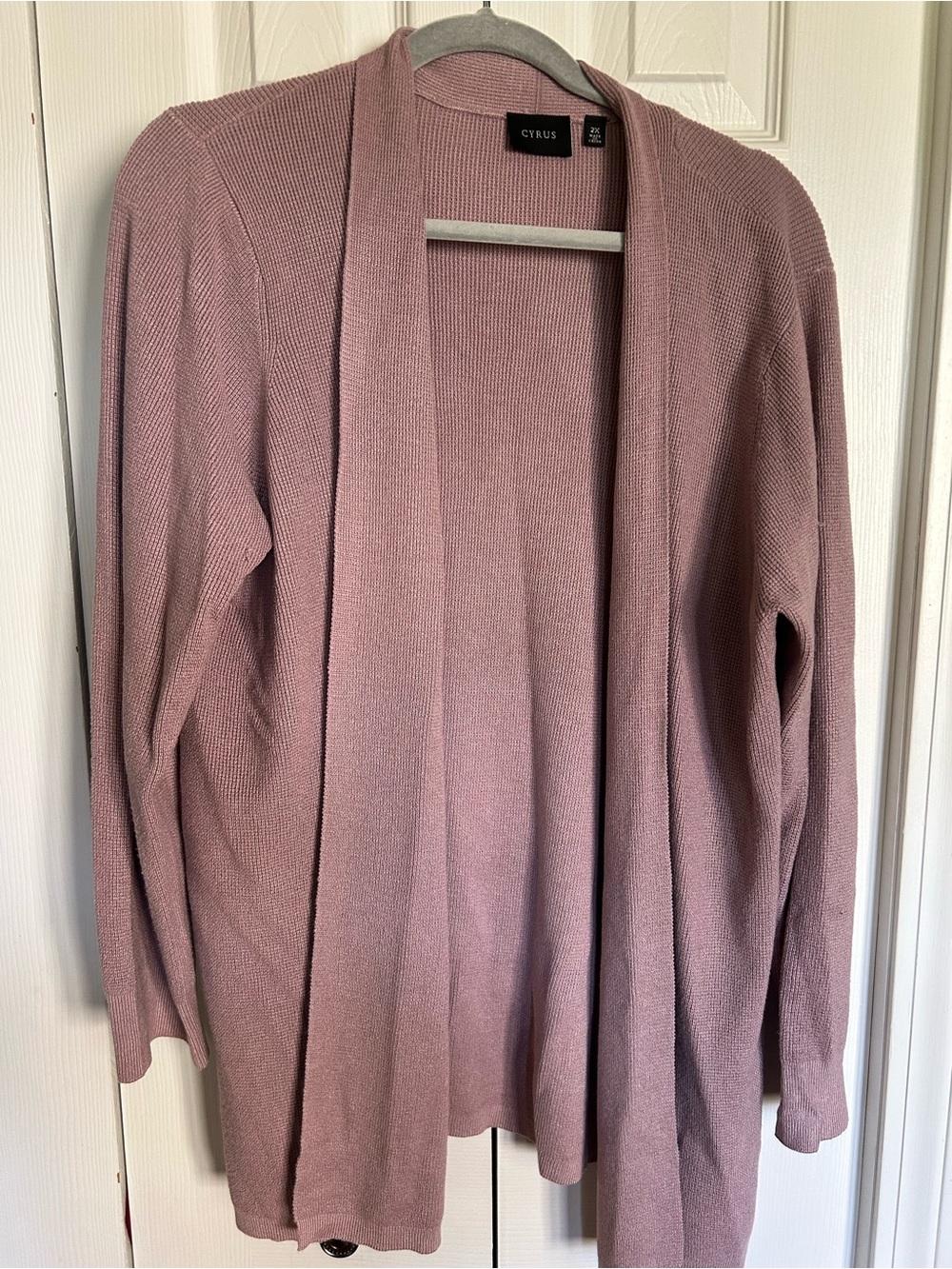 Cyrus Dusty Rose Open-Front Knit Cardigan
